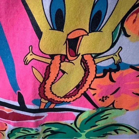 Looney Tunes 90s Vintage Y2K Tweety Bird Tee T Shirt Kids Medium Sz 10 12 1997 - Picture 8 of 12